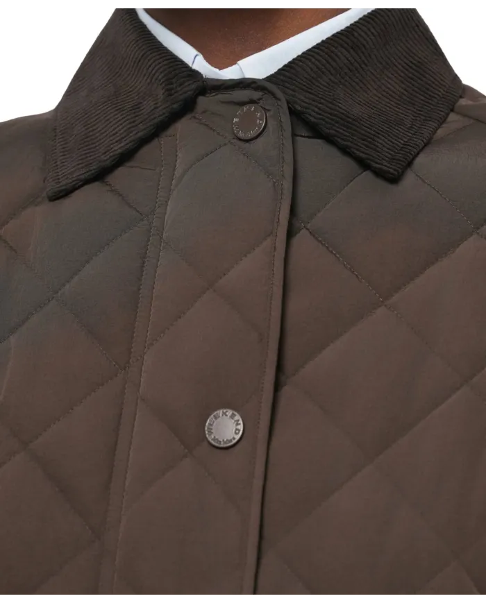 WEEKEND Cappotto Donna 5496102600 PEPATO AI 25/26 midi trapuntato con collo in velluto 014 CIOCCOLATO