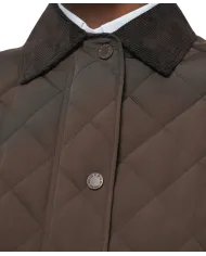 WEEKEND Cappotto Donna 5496102600 PEPATO AI 25/26 midi trapuntato con collo in velluto 014 CIOCCOLATO