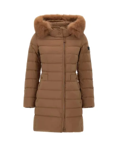 PEUTEREY Piumino Donna PED545801190986 SERIOLA ML 06 FUR AI 25/26 slim cappuccio con pelliccia 894 Gianduia