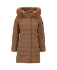 PEUTEREY Piumino Donna PED545801190986 SERIOLA ML 06 FUR AI 25/26 slim cappuccio con pelliccia 894 Gianduia