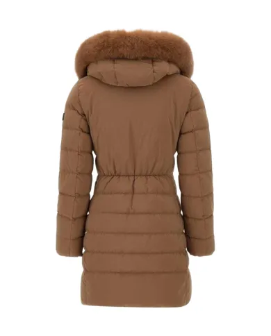 PEUTEREY Piumino Donna PED545801190986 SERIOLA ML 06 FUR AI 25/26 slim cappuccio con pelliccia 894 Gianduia