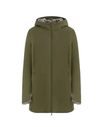 SUNS Parka Donna GBS53020D MARMOLADA AI 25/26 con cappuccio e interno in eco pelliccia V7 ARMY