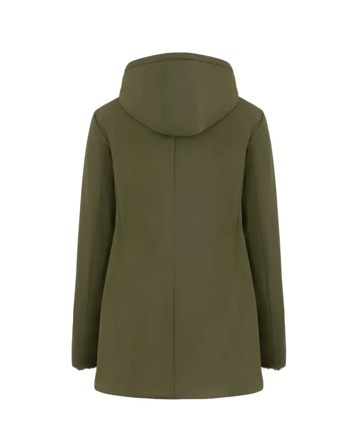 SUNS Parka Donna GBS53020D MARMOLADA AI 25/26 con cappuccio e interno in eco pelliccia V7 ARMY