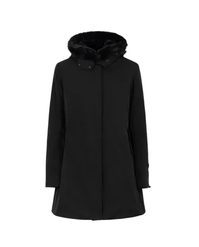 SUNS Parka Donna GBS63030D ACRAB AI 25/26 sdoppiabile con cappuccio in pelliccia. V2 BLACK