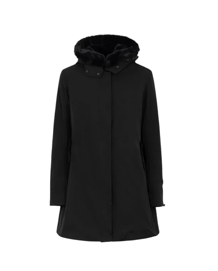 SUNS Parka Donna GBS63030D ACRAB AI 25/26 sdoppiabile con cappuccio in pelliccia. V2 BLACK