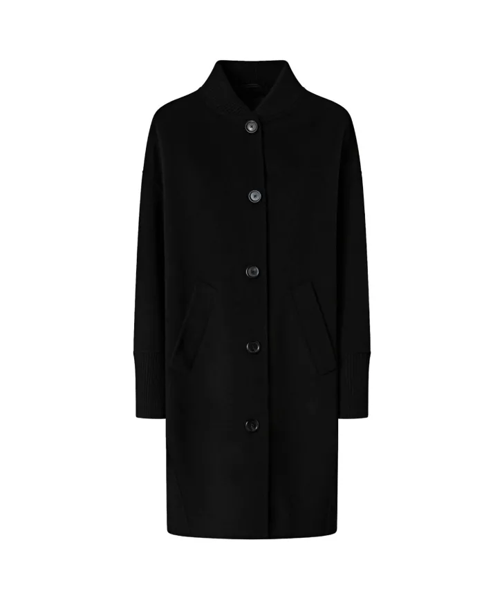 PINKO Cappotto Donna 105404 A1ZQ CERTOSA AI 25/26 oversize con collo coreano e bottoni Z99 NERO limousine