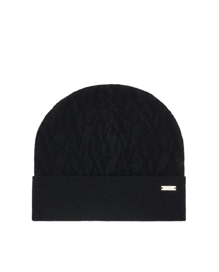 ARMANI EXCHANGE Berretto Donna XW001495 AF11956 AI 25/26 con risvolto e logo monogram FC101 Black/Black
