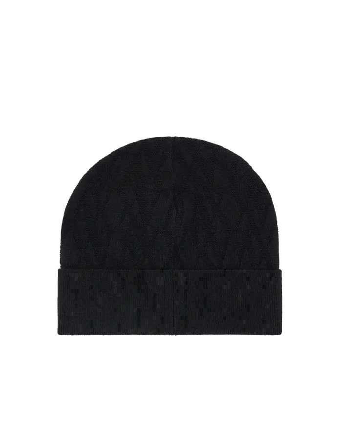 ARMANI EXCHANGE Berretto Donna XW001495 AF11956 AI 25/26 con risvolto e logo monogram FC101 Black/Black