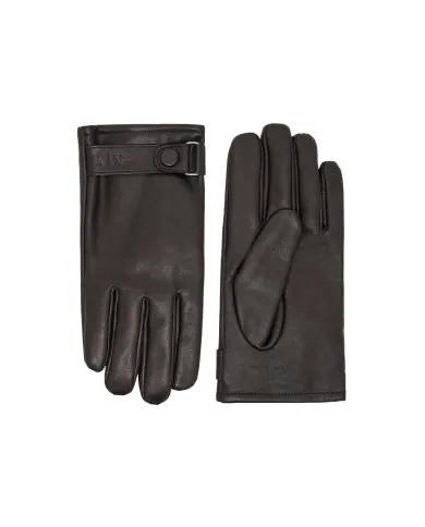 ARMANI EXCHANGE Guanti Uomo XM001969 AF19481 AI 25/26 in pelle con cinturino UC001 BLACK