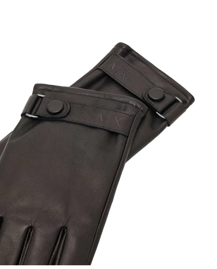 ARMANI EXCHANGE Guanti Uomo XM001969 AF19481 AI 25/26 in pelle con cinturino UC001 BLACK