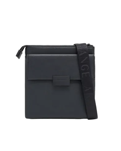 ARMANI EXCHANGE Tracolla Uomo XM001615 AF17209 AI 25/26 in ecopelle piatta con logo UC001 BLACK