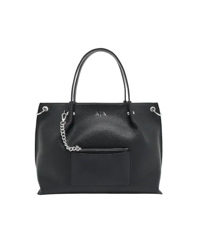 ARMANI EXCHANGE Borsa Donna XW001211 AF15625 AI 25/26 shopping in ecopelle con tasca UC001 BLACK