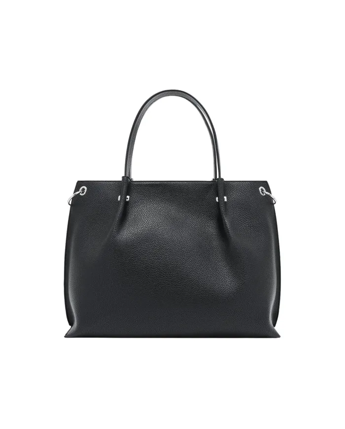 ARMANI EXCHANGE Borsa Donna XW001211 AF15625 AI 25/26 shopping in ecopelle con tasca UC001 BLACK