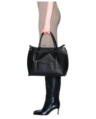 ARMANI EXCHANGE Borsa Donna XW001211 AF15625 AI 25/26 shopping in ecopelle con tasca UC001 BLACK