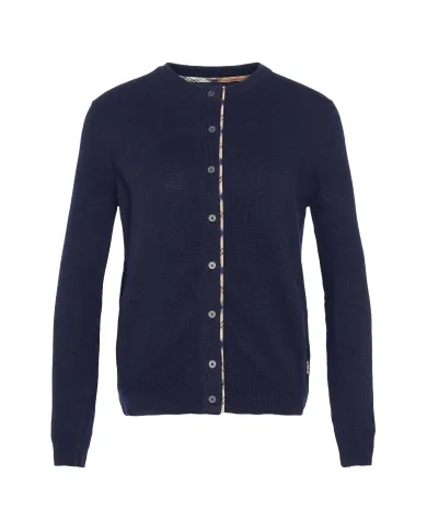 BARBOUR Cardigan Donna LKN1076 PENDLE AI 25/26 con bottoni e toppe NY78 navy
