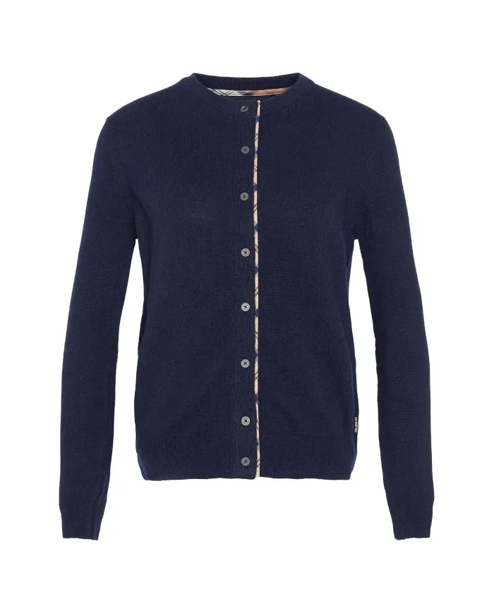BARBOUR Cardigan Donna LKN1076 PENDLE AI 25/26 con bottoni e toppe NY78 navy