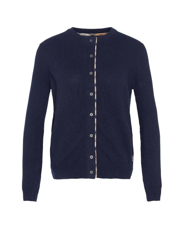BARBOUR Cardigan Donna LKN1076 PENDLE AI 25/26 con bottoni e toppe NY78 navy