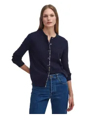 BARBOUR Cardigan Donna LKN1076 PENDLE AI 25/26 con bottoni e toppe NY78 navy