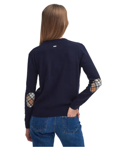 BARBOUR Cardigan Donna LKN1076 PENDLE AI 25/26 con bottoni e toppe NY78 navy
