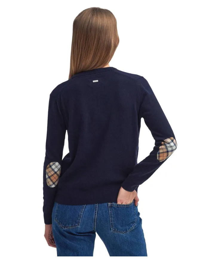BARBOUR Cardigan Donna LKN1076 PENDLE AI 25/26 con bottoni e toppe NY78 navy