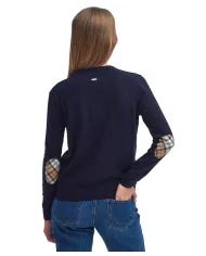 BARBOUR Cardigan Donna LKN1076 PENDLE AI 25/26 con bottoni e toppe NY78 navy
