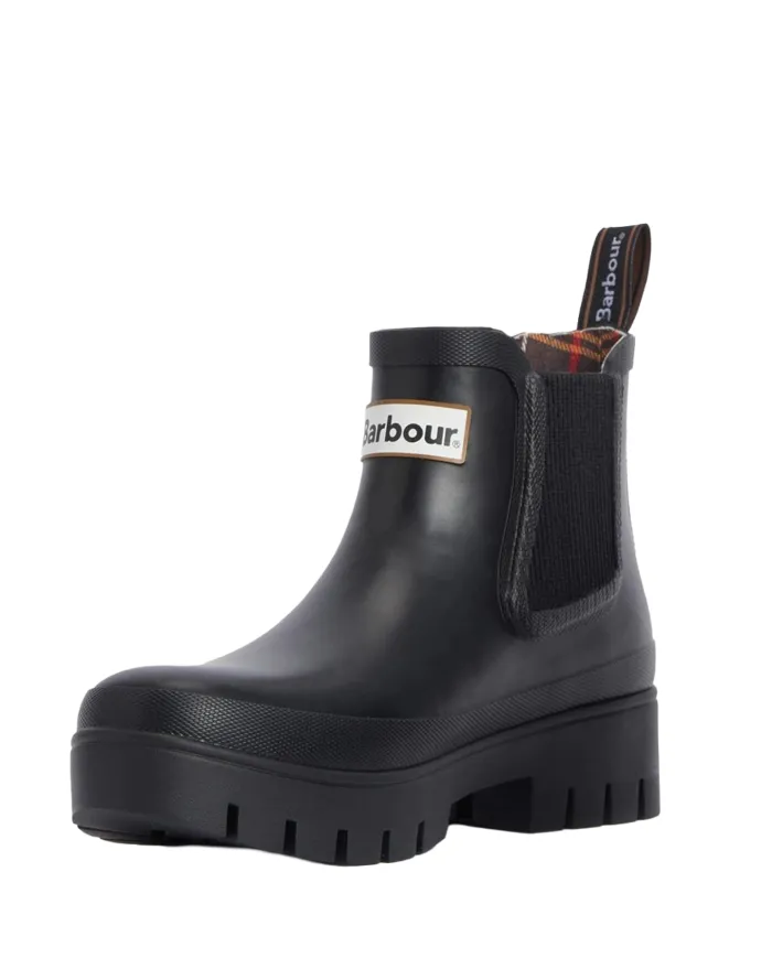 BARBOUR Tronchetto Donna LRF0100 HALTON AI 25/26 gomma con tasselli laterali BK11 BLACK