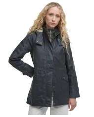 BARBOUR Parka Donna LWX1179 CANNICH AI 25/26 cerato con cappuccio e interno tartan imbottito SG51 sage/ancient