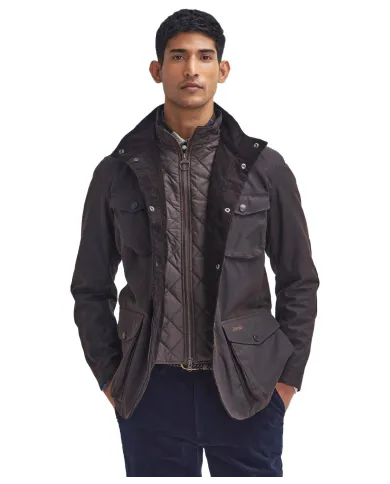 BARBOUR Field jacket Uomo MWX0700 OGSTON WAX AI 25/2026 cotone cerato con fodera trapuntata RU71 Rustic/Classic