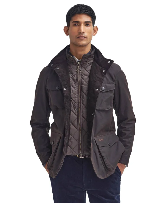 BARBOUR Field jacket Uomo MWX0700 OGSTON WAX AI 25/2026 cotone cerato con fodera trapuntata RU71 Rustic/Classic