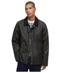 BARBOUR Giacca Uomo MWX2492 TRACKER AI 25/26 cerata con colletto classico OL71 OLIVE