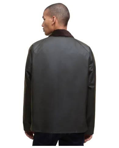 BARBOUR Giacca Uomo MWX2492 TRACKER AI 25/26 cerata con colletto classico OL71 OLIVE