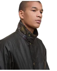 BARBOUR Giacca Uomo MWX2492 TRACKER AI 25/26 cerata con colletto classico OL71 OLIVE