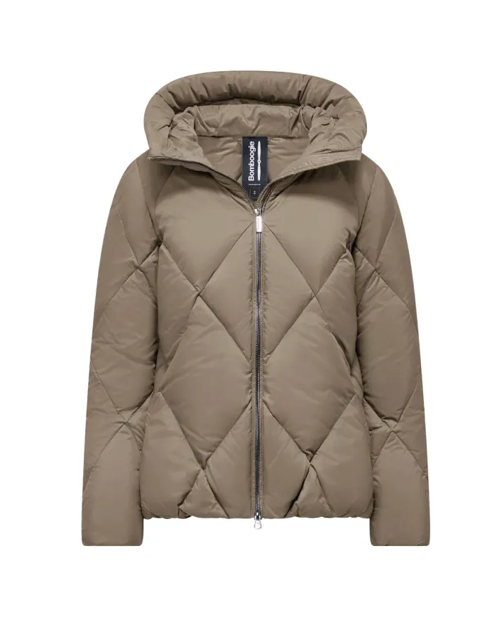 BOMBOOGIE Piumino Donna GW8639 MNW5 DIAMOND AI 25/26 nylon in tinta unita con motivo trapuntato 172 TAUPE