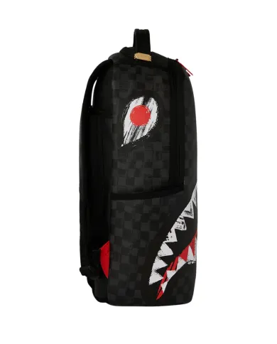 SPRAYGROUND Zaino Uomo 910B7102NSZ SCRIBBLE SHARK AI 25/26 con stampa check e shark 03 quadro black shark