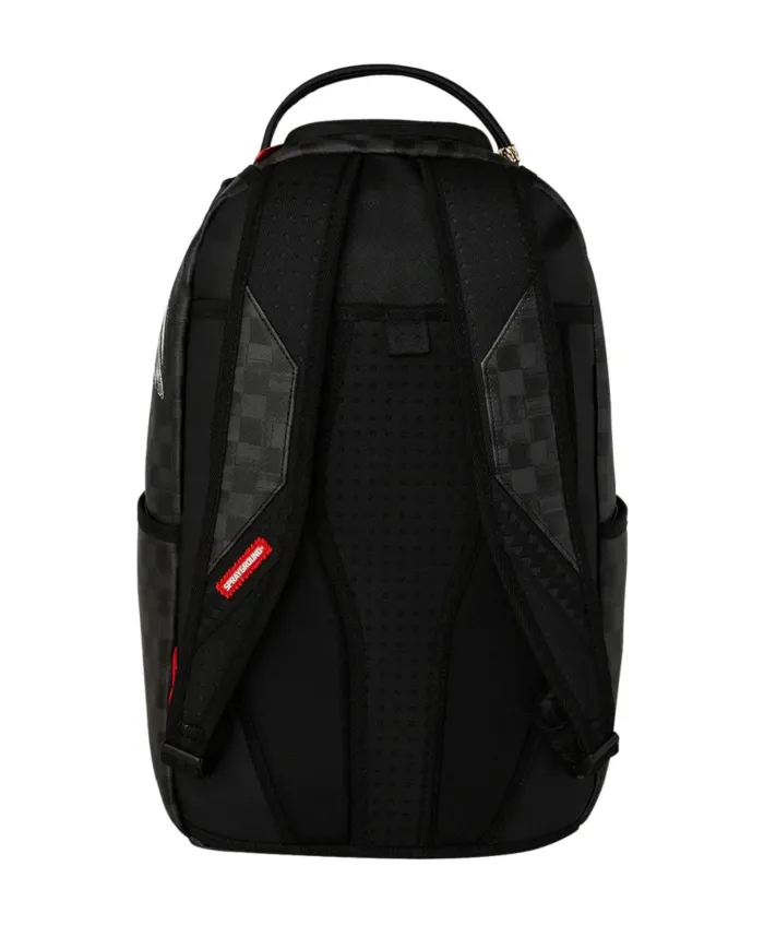 SPRAYGROUND Zaino Uomo 910B7102NSZ SCRIBBLE SHARK AI 25/26 con stampa check e shark 03 quadro black shark