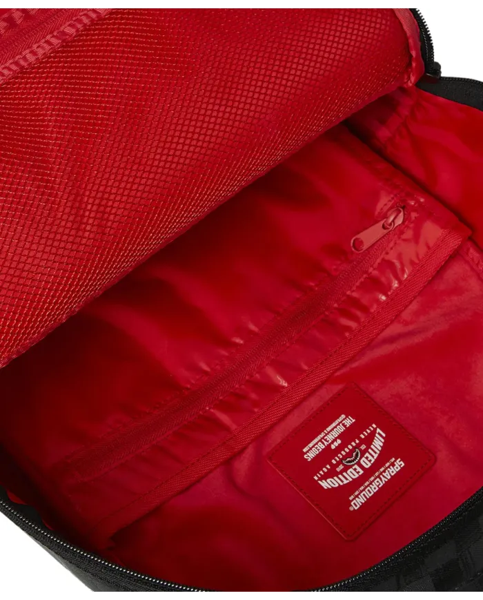 SPRAYGROUND Zaino Uomo 910B7102NSZ SCRIBBLE SHARK AI 25/26 con stampa check e shark 03 quadro black shark