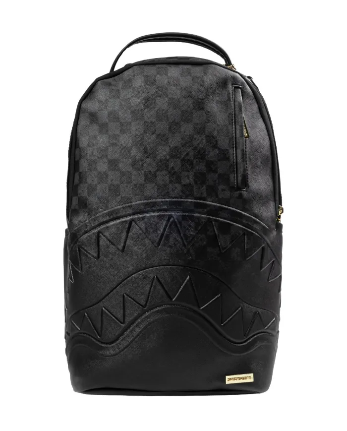 SPRAYGROUND Zaino Uomo 910B8177NSZ SPRITZ BLACK AI 25/26 con stampa check e shark 05 CHECK BLACK