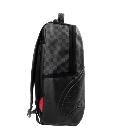 SPRAYGROUND Zaino Uomo 910B8177NSZ SPRITZ BLACK AI 25/26 con stampa check e shark 05 CHECK BLACK