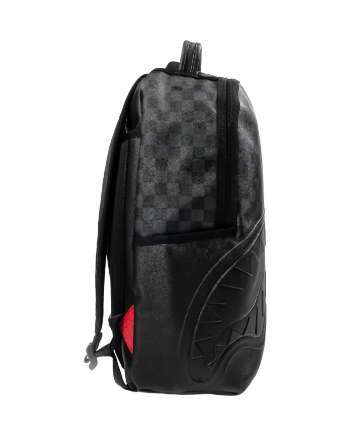 SPRAYGROUND Zaino Uomo 910B8177NSZ SPRITZ BLACK AI 25/26 con stampa check e shark 05 CHECK BLACK