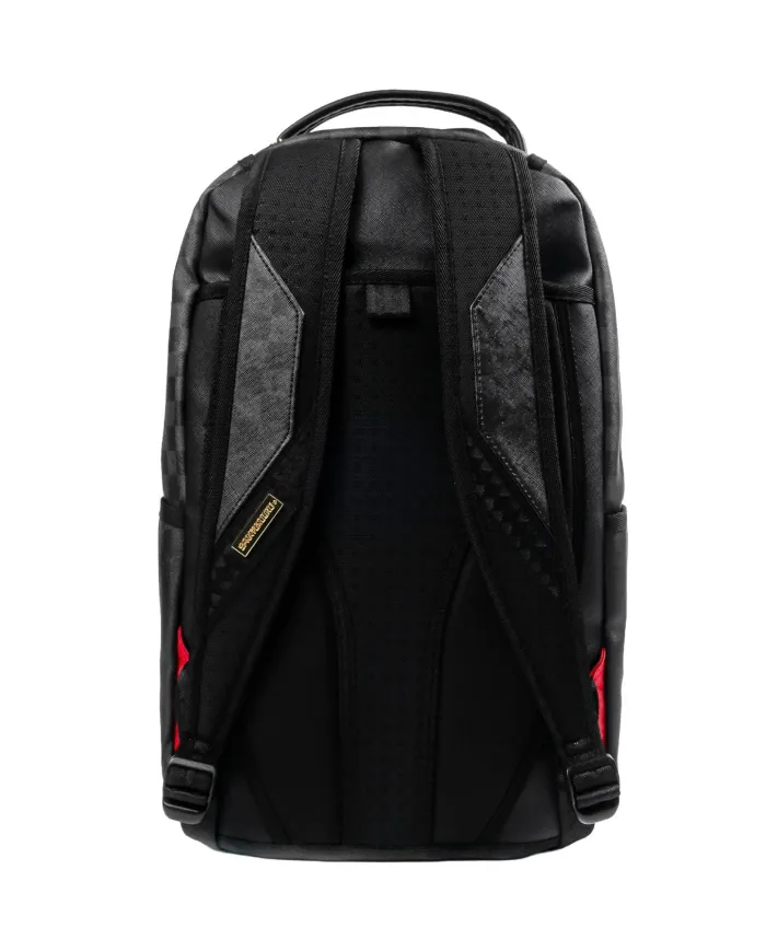 SPRAYGROUND Zaino Uomo 910B8177NSZ SPRITZ BLACK AI 25/26 con stampa check e shark 05 CHECK BLACK