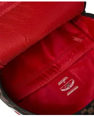 SPRAYGROUND Zaino Uomo 910B8232NSZ CHECK 2 EMBOSS AI 25/26 con stampa check e shark 06 CHECK BROWN