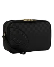 SPRAYGROUND Pochette Uomo 910B8280NSZ SPRITZ BLACK TOILETRY BAG AI 25/26 con stampa check e shark 05 CHECK BLACK