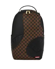 SPRAYGROUND Zaino Uomo 910B8281NSZ JETSTREAM BROWN AI 25/26 con stampa check e shark 07 brown/black