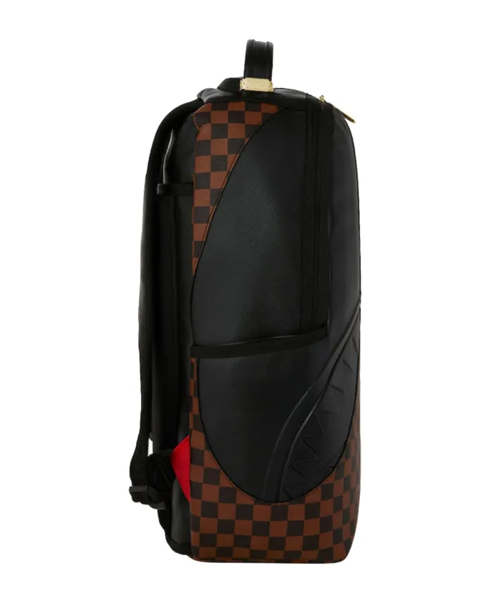 SPRAYGROUND Zaino Uomo 910B8281NSZ JETSTREAM BROWN AI 25/26 con stampa check e shark 07 brown/black