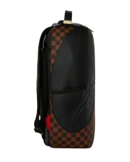 SPRAYGROUND Zaino Uomo 910B8281NSZ JETSTREAM BROWN AI 25/26 con stampa check e shark 07 brown/black
