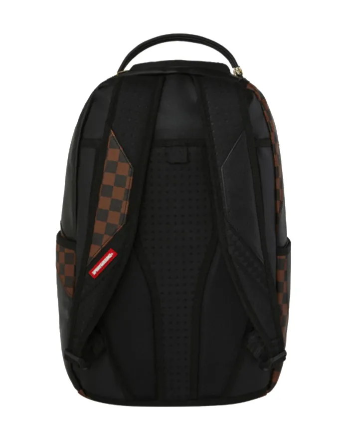 SPRAYGROUND Zaino Uomo 910B8281NSZ JETSTREAM BROWN AI 25/26 con stampa check e shark 07 brown/black