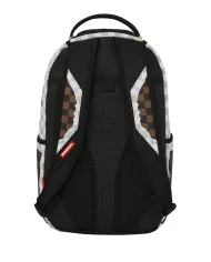 SPRAYGROUND Zaino Uomo 910B8290NSZ CREAM AND BROWN TEAR CHECK AI 25/26 con stampa check e shark 06 CHECK BROWN