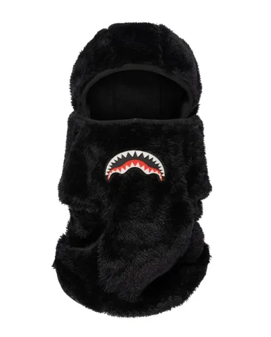 SPRAYGROUND Balaclava Uomo 910HW415NSZ SKI MASK AI 25/26 in ecopelliccia con logo shark 01 BLACK