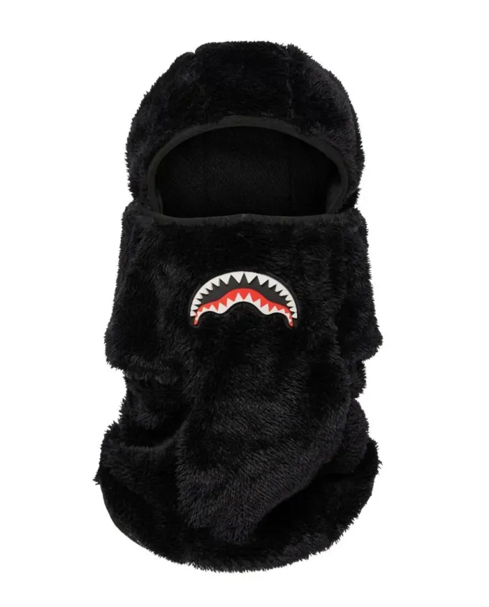 SPRAYGROUND Balaclava Uomo 910HW415NSZ SKI MASK AI 25/26 in ecopelliccia con logo shark 01 BLACK
