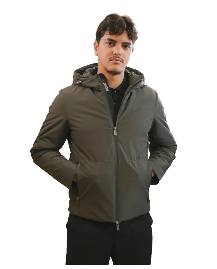 HESKIMO Giubotto Uomo HE9440005 AI 25/26 nylon basic con cappuccio 01 MILITARE